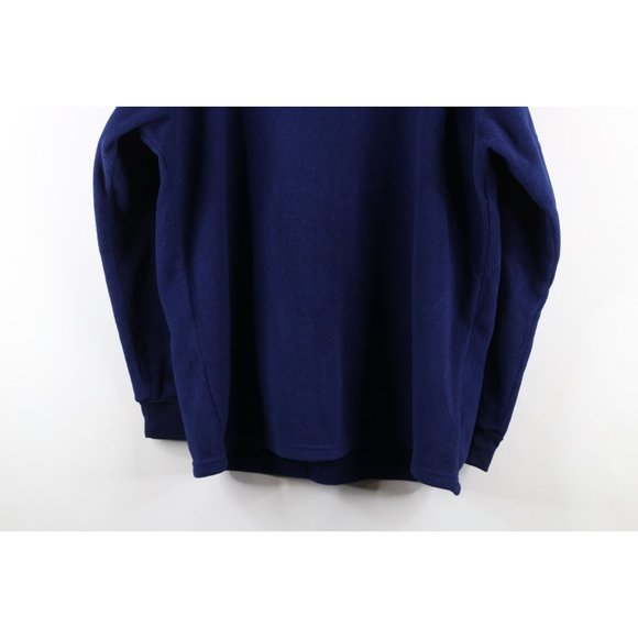 Vtg 90s Polaris Snowmobile Mens XL Spell Out Fleece Crewneck Sweater Blue USA - Picture 9 of 9